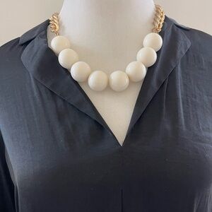 Aldo Y2K Gold and Ivory Beaded Necklace